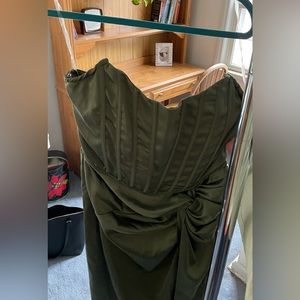 Green Satin Pretty Little Thing Dress size 10